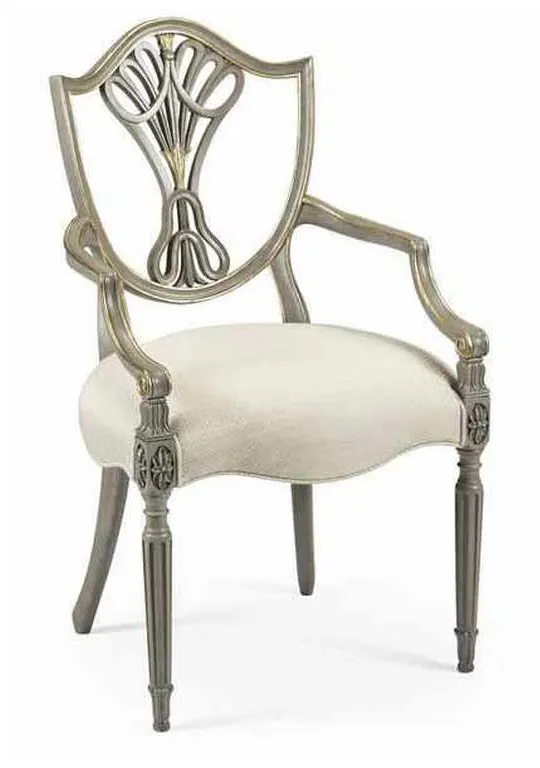 Jonathan Charles 495819-AC-PBG-F200 Buckingham Shield Back Arm Chair Jonathan Charles 495819-AC-PBG-F200 Buckingham Shield Back Arm Chair