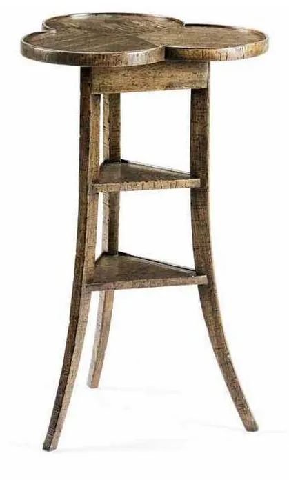 Jonathan Charles 491037-DTM JC Casual Trefoil Side Table in Medium Driftwood Jonathan Charles 491037-DTM JC Casual Trefoil Side Table in Medium Driftwood