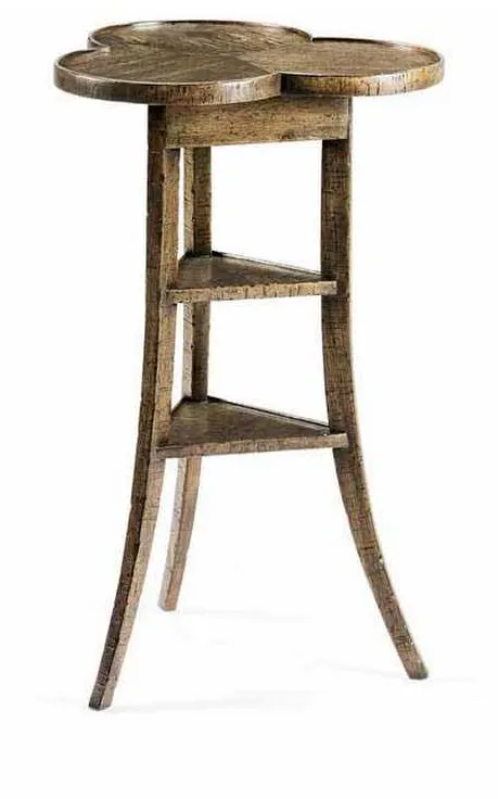 Jonathan Charles 491037-DTM JC Casual Trefoil Side Table in Medium Driftwood Jonathan Charles 491037-DTM JC Casual Trefoil Side Table in Medium Driftwood