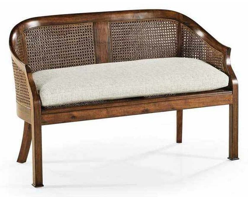 Jonathan Charles 492247-WAL-F400 Walnut 2-Seater Salon Settee Cane Back Jonathan Charles 492247-WAL-F400 Walnut 2-Seater Salon Settee Cane Back