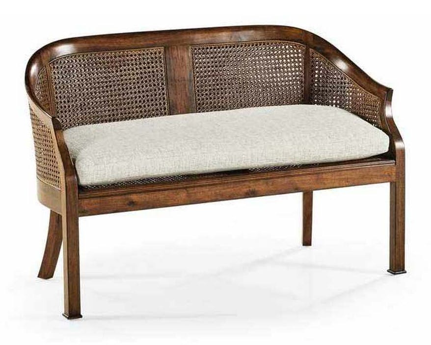 Jonathan Charles 492247-WAL-F400 Walnut 2-Seater Salon Settee Cane Back Jonathan Charles 492247-WAL-F400 Walnut 2-Seater Salon Settee Cane Back