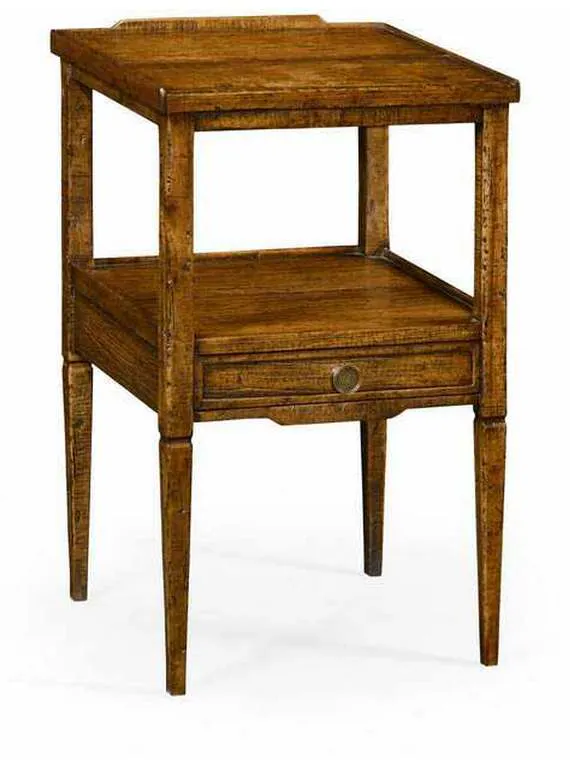 Jonathan Charles 491023-CFW Walnut Square Lamp Table with Drawer Jonathan Charles 491023-CFW Walnut Square Lamp Table with Drawer