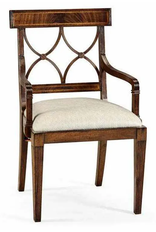 Jonathan Charles 494347-AC-MAH-F200 Regency Mahogany Curved Back Arm Chair Jonathan Charles 494347-AC-MAH-F200 Regency Mahogany Curved Back Arm Chair