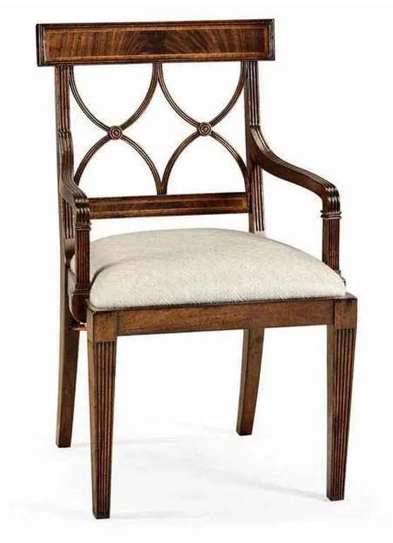 Jonathan Charles 494347-AC-MAH-F200 Regency Mahogany Curved Back Arm Chair Jonathan Charles 494347-AC-MAH-F200 Regency Mahogany Curved Back Arm Chair