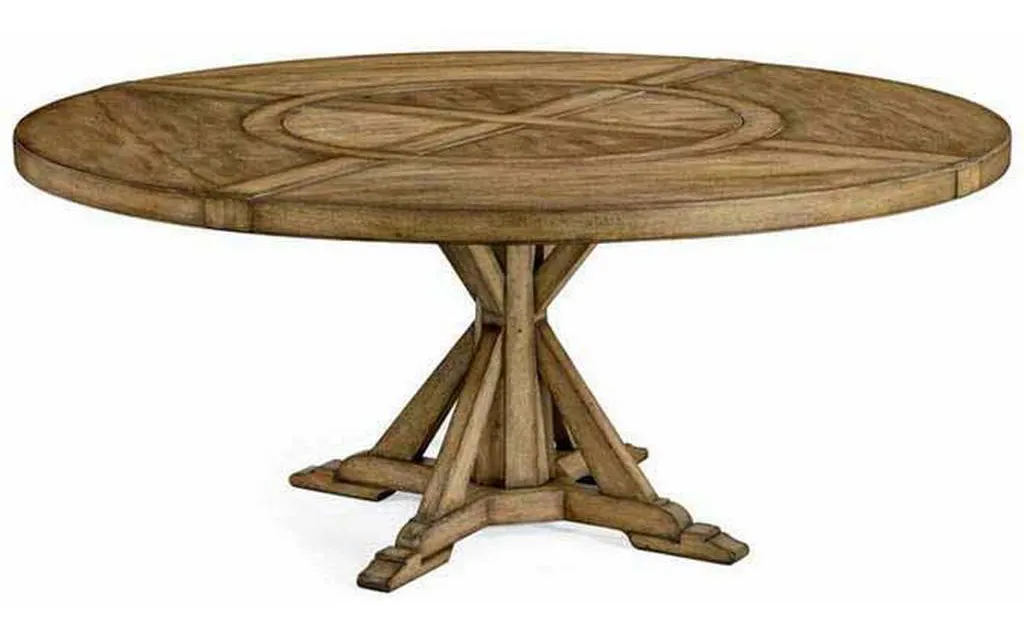 Jonathan Charles 491101-72D-DTM Medium Brown Driftwood Round Dining Table with Inbuilt Lazy Susan 72 Inch Jonathan Charles 491101-72D-DTM Medium Brown Driftwood Round Dining Table with Inbuilt Lazy Susan 72 Inch