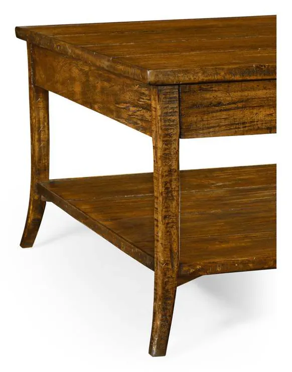 Jonathan Charles 491041-CFW Square Coffee Table in Country Walnut Jonathan Charles 491041-CFW Square Coffee Table in Country Walnut
