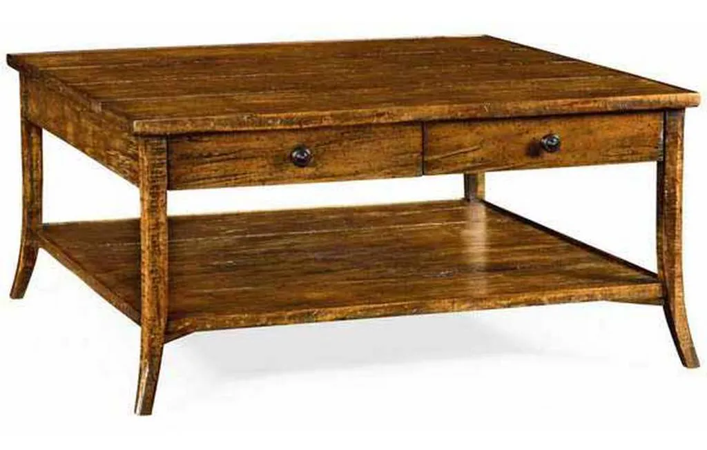 Jonathan Charles 491041-CFW Square Coffee Table in Country Walnut Jonathan Charles 491041-CFW Square Coffee Table in Country Walnut