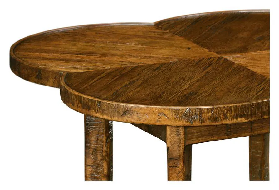 Jonathan Charles 491043-CFW JC Casual Quatrefoil Lamp Table in Country Walnut Jonathan Charles 491043-CFW JC Casual Quatrefoil Lamp Table in Country Walnut