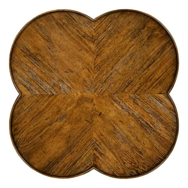Jonathan Charles 491043-CFW JC Casual Quatrefoil Lamp Table in Country Walnut Jonathan Charles 491043-CFW JC Casual Quatrefoil Lamp Table in Country Walnut