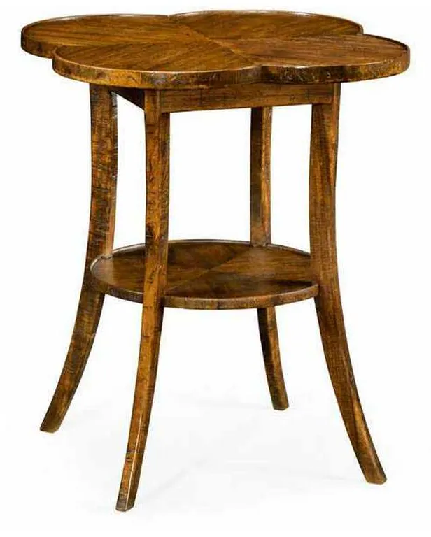 Jonathan Charles 491043-CFW JC Casual Quatrefoil Lamp Table in Country Walnut Jonathan Charles 491043-CFW JC Casual Quatrefoil Lamp Table in Country Walnut