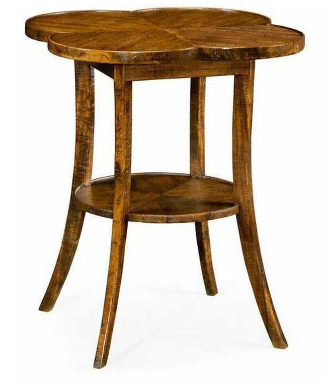 Jonathan Charles 491043-CFW JC Casual Quatrefoil Lamp Table in Country Walnut Jonathan Charles 491043-CFW JC Casual Quatrefoil Lamp Table in Country Walnut