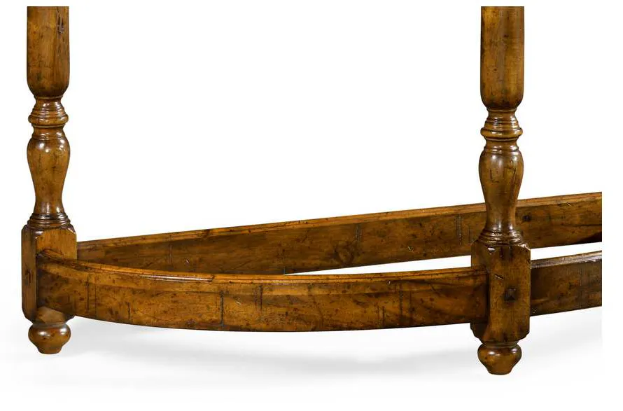 Jonathan Charles 491162-CFW Country Walnut Demilune Console Table Jonathan Charles 491162-CFW Country Walnut Demilune Console Table