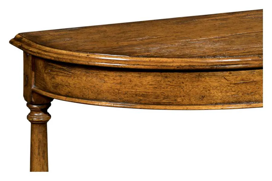 Jonathan Charles 491162-CFW Country Walnut Demilune Console Table Jonathan Charles 491162-CFW Country Walnut Demilune Console Table
