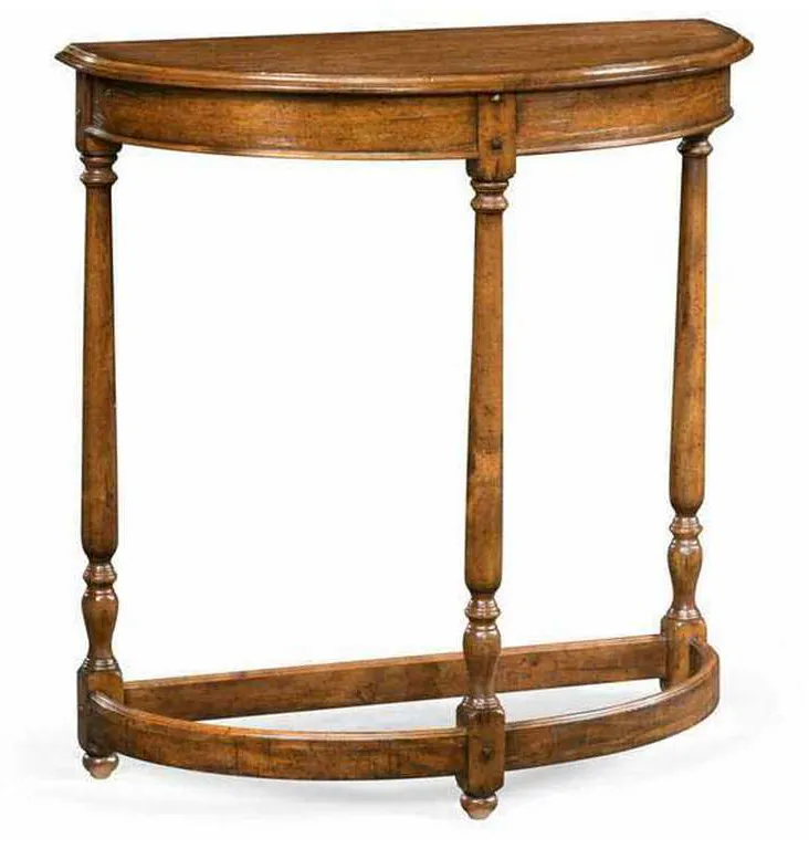 Jonathan Charles 491162-CFW Country Walnut Demilune Console Table Jonathan Charles 491162-CFW Country Walnut Demilune Console Table