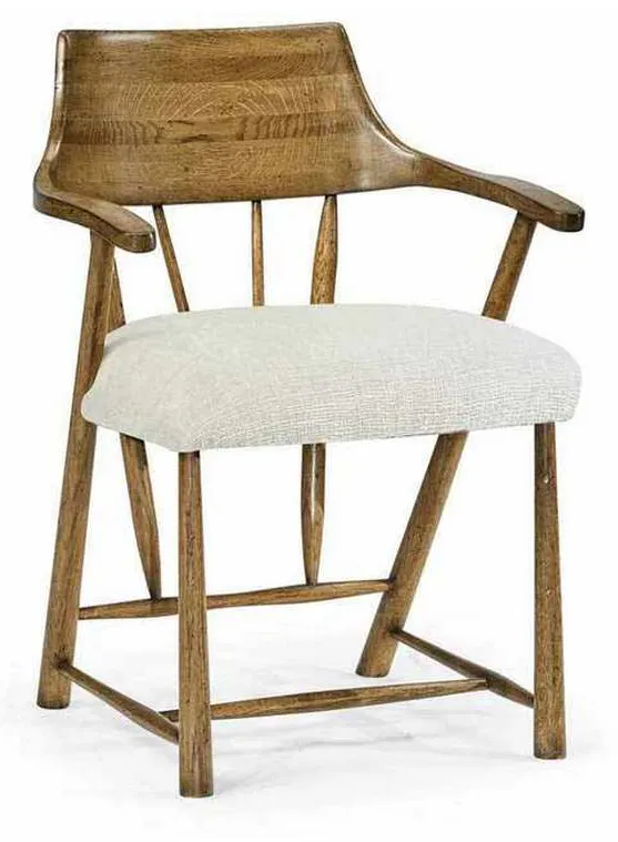 Jonathan Charles 492783-DTM-F400 JC Casual Medium Driftwood Smokers Dining Arm Chair Jonathan Charles 492783-DTM-F400 JC Casual Medium Driftwood Smokers Dining Arm Chair