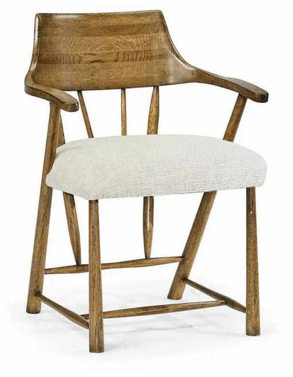 Jonathan Charles 492783-DTM-F400 JC Casual Medium Driftwood Smokers Dining Arm Chair Jonathan Charles 492783-DTM-F400 JC Casual Medium Driftwood Smokers Dining Arm Chair