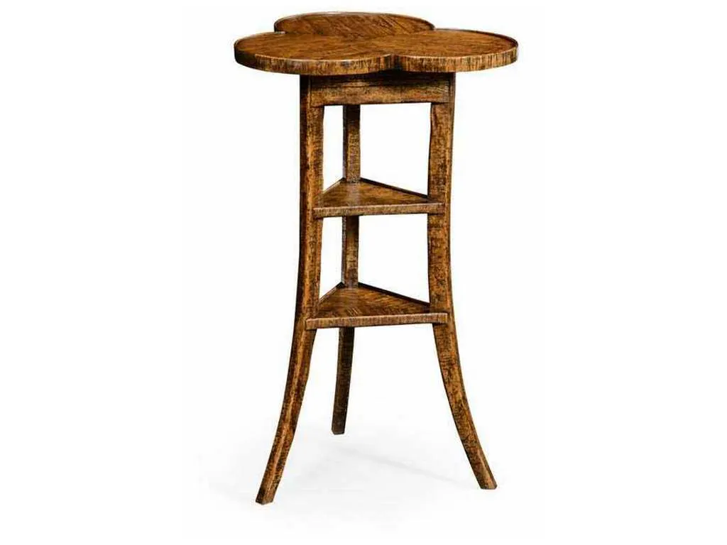 Jonathan Charles 491037-CFW JC Casual Plank Walnut Trefoil Side Table