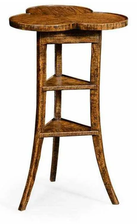 Jonathan Charles 491037-CFW JC Casual Plank Walnut Trefoil Side Table Jonathan Charles 491037-CFW JC Casual Plank Walnut Trefoil Side Table