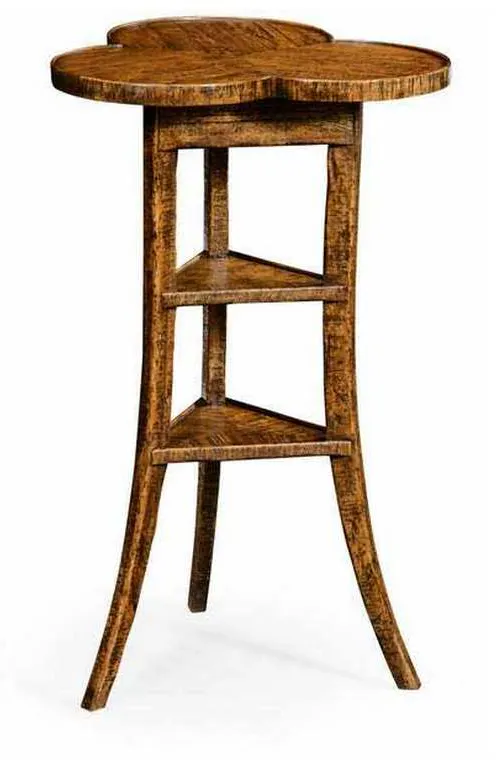 Jonathan Charles 491037-CFW JC Casual Plank Walnut Trefoil Side Table Jonathan Charles 491037-CFW JC Casual Plank Walnut Trefoil Side Table