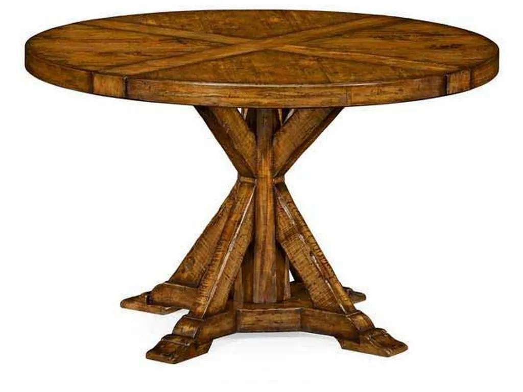 Jonathan Charles 491086-48D-CFW Country Walnut Circular Dining Table 48 Inch