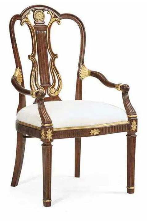 Jonathan Charles 492836-AC-MAH-F200 Buckingham Gilded Lyre Back Side Chair Jonathan Charles 492836-AC-MAH-F200 Buckingham Gilded Lyre Back Side Chair