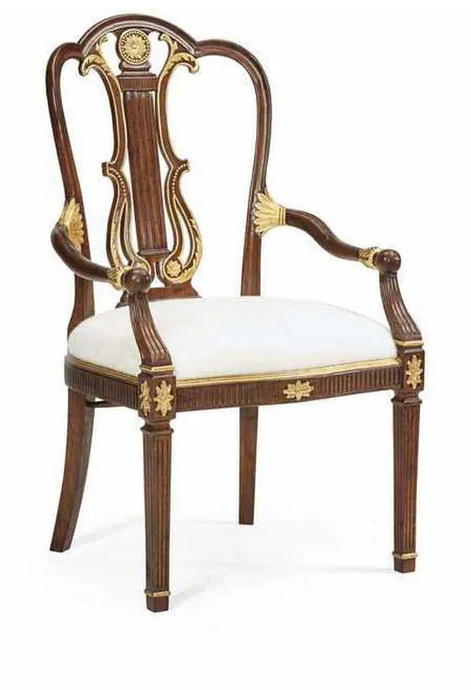 Jonathan Charles 492836-AC-MAH-F200 Buckingham Gilded Lyre Back Side Chair Jonathan Charles 492836-AC-MAH-F200 Buckingham Gilded Lyre Back Side Chair