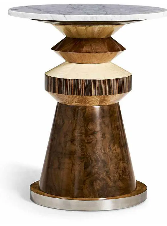 Jonathan Charles 007-3-DQ1-NCL Rook Round Accent Table Jonathan Charles 007-3-DQ1-NCL Rook Round Accent Table