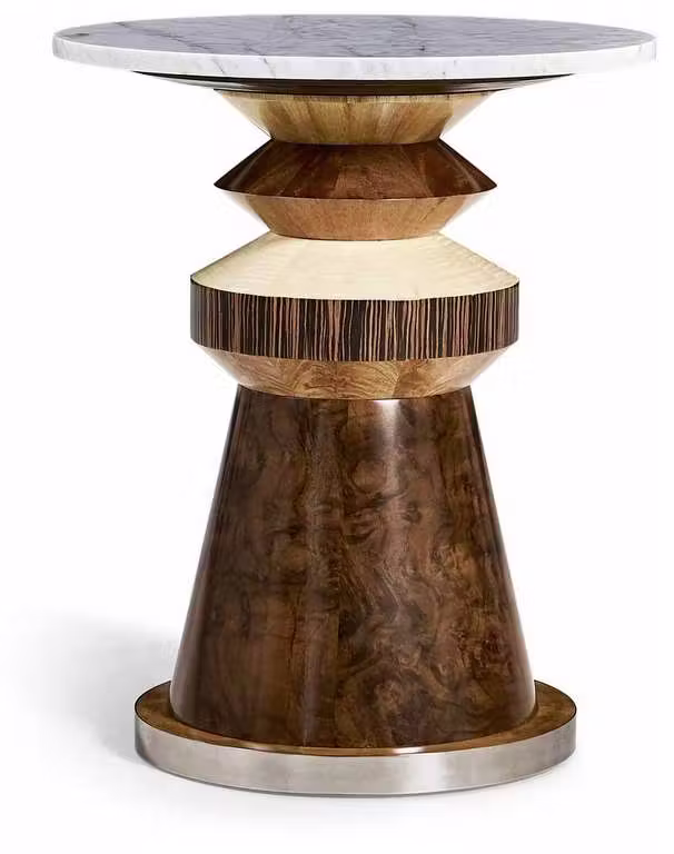 Jonathan Charles 007-3-DQ1-NCL Rook Round Accent Table Jonathan Charles 007-3-DQ1-NCL Rook Round Accent Table