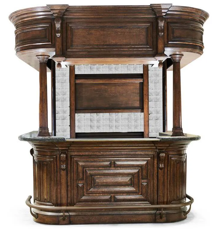 Jonathan Charles 494564-SET-TDO Complete Linenfold Dark Oak Home Bar Jonathan Charles 494564-SET-TDO Complete Linenfold Dark Oak Home Bar