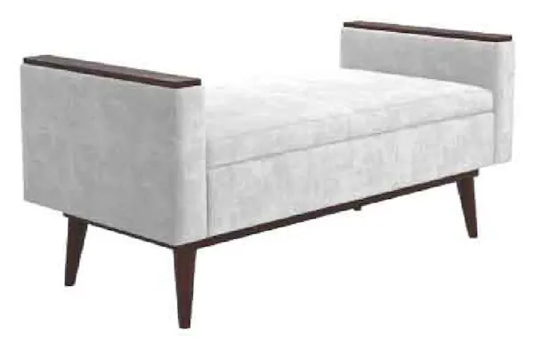 Kellex HC09660-15 Shiloh Bench With Wood Arm Caps Kellex HC09660-15 Shiloh Bench With Wood Arm Caps