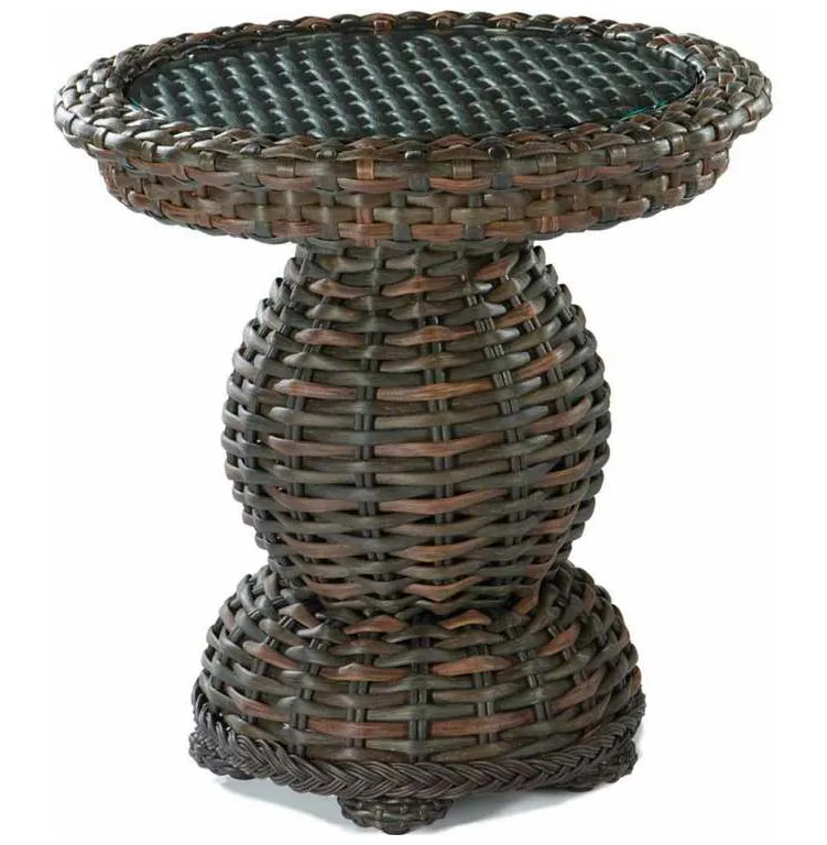 Lane Venture 9790-22 South Hampton End Table Woven Top with Glass Lane Venture 9790-22 South Hampton End Table Woven Top with Glass