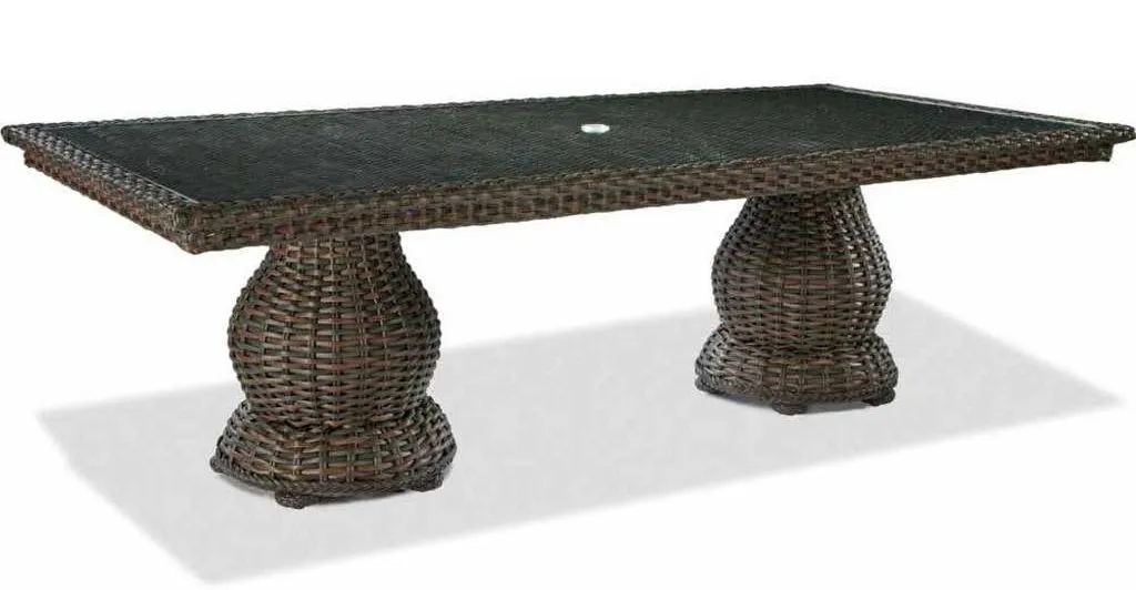 Lane Venture 9790-95 South Hampton 46 X 96 Double Pedestal Dining Table with Glass