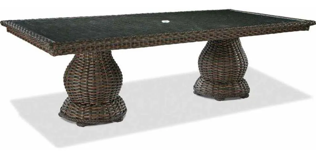 Lane Venture 9790-95 South Hampton 46 X 96 Double Pedestal Dining Table with Glass Lane Venture 9790-95 South Hampton 46 X 96 Double Pedestal Dining Table with Glass