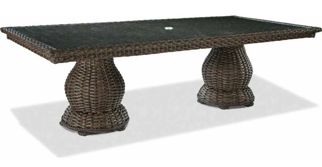 Lane Venture 9790-95 South Hampton 46 X 96 Double Pedestal Dining Table with Glass Lane Venture 9790-95 South Hampton 46 X 96 Double Pedestal Dining Table with Glass