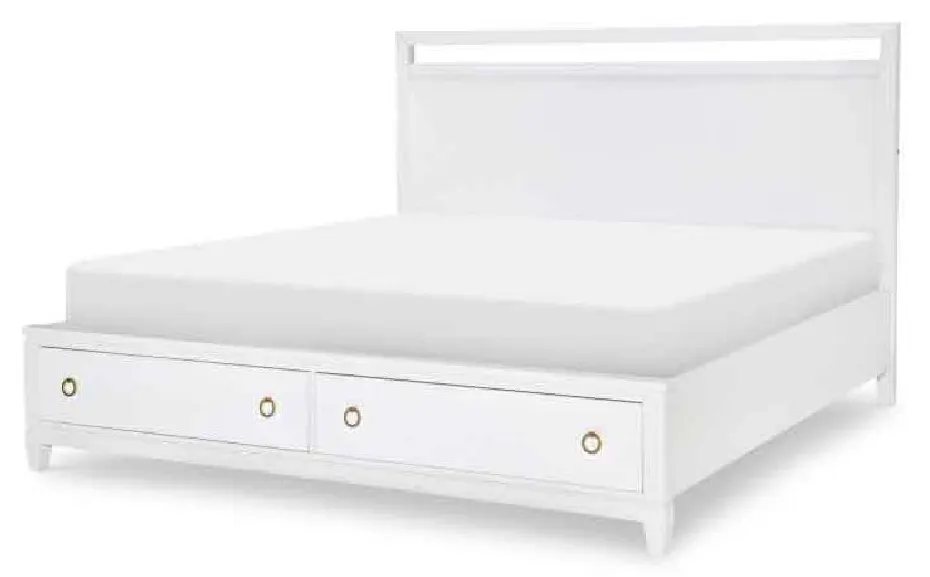 Legacy Classic 1160-4137K 1160-4106 1160-4236 1160-4906 Summerland White Finish Panel Bed with Storage CA King Legacy Classic 1160-4137K 1160-4106 1160-4236 1160-4906 Summerland White Finish Panel Bed with Storage CA King