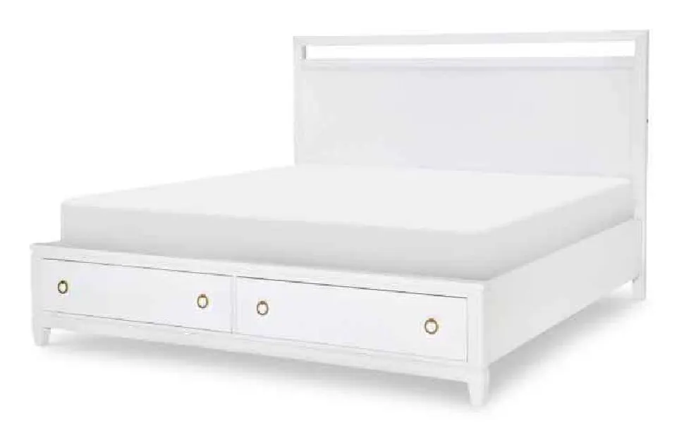 Legacy Classic 1160-4137K 1160-4106 1160-4236 1160-4906 Summerland White Finish Panel Bed with Storage CA King Legacy Classic 1160-4137K 1160-4106 1160-4236 1160-4906 Summerland White Finish Panel Bed with Storage CA King