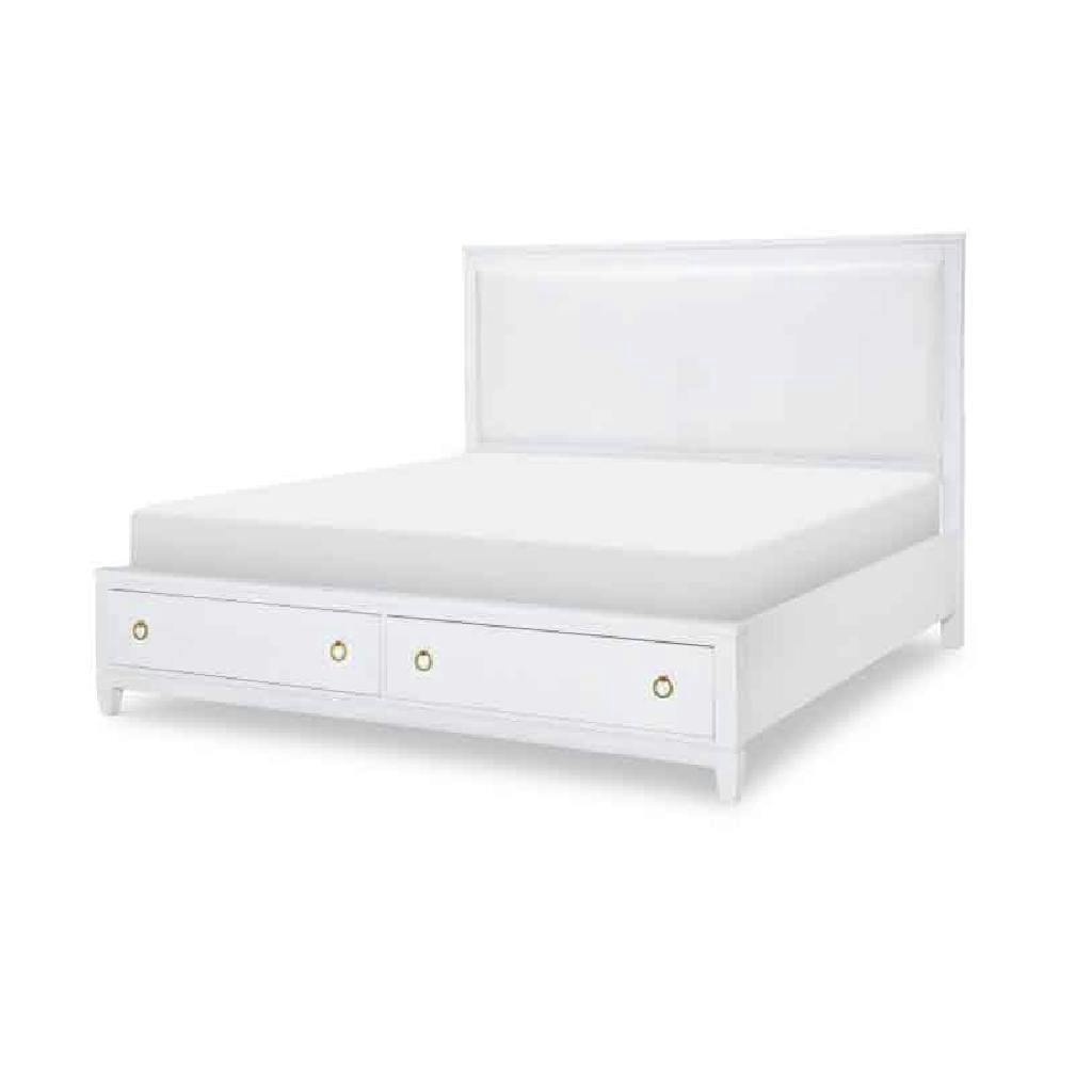 Legacy Classic 1160-4236K 1160-4206 1160-4236 1160-4904 Summerland White Finish Upholstered Bed with Storage King