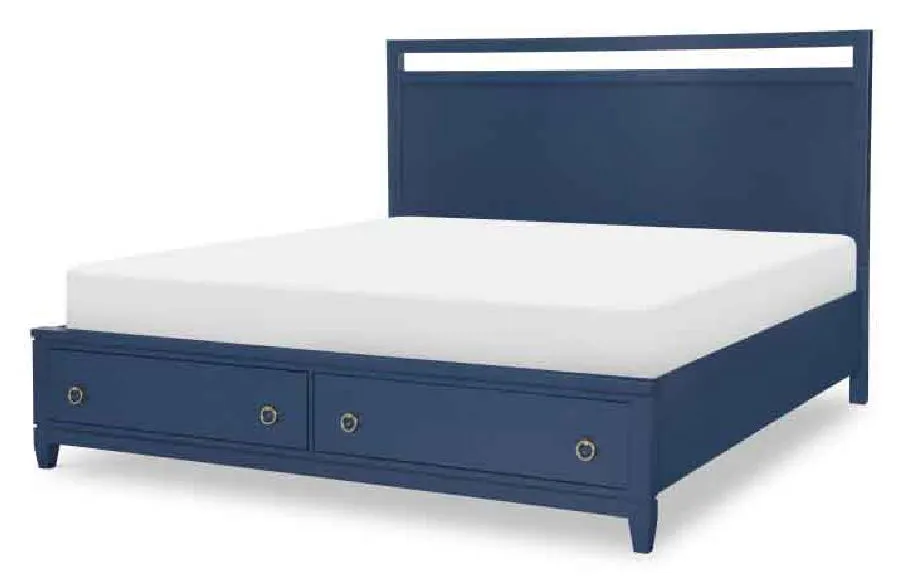 Legacy Classic 1162-4136K 1162-4106 1162-4236 1162-4904 Summerland Blue Finish Panel Bed with Storage King Legacy Classic 1162-4136K 1162-4106 1162-4236 1162-4904 Summerland Blue Finish Panel Bed with Storage King