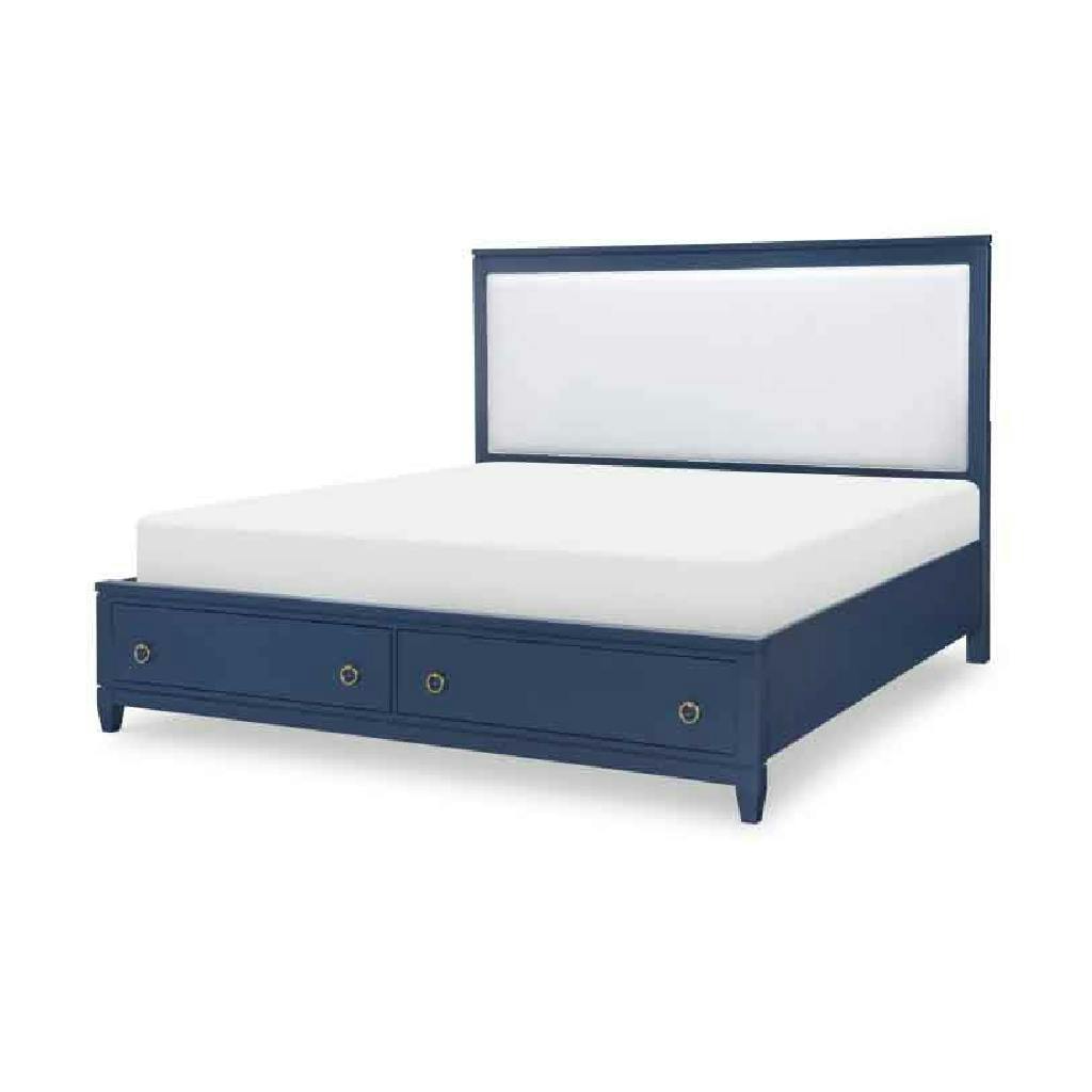 Legacy Classic 1162-4237K 1162-4206 1162-4236 1162-4906 Summerland Blue Finish Upholstered Bed with Storage King