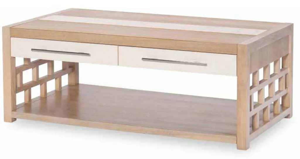 Legacy Classic 1500-103 Biscayne Rectangle Cocktail Table With Travertine Insert Legacy Classic 1500-103 Biscayne Rectangle Cocktail Table With Travertine Insert