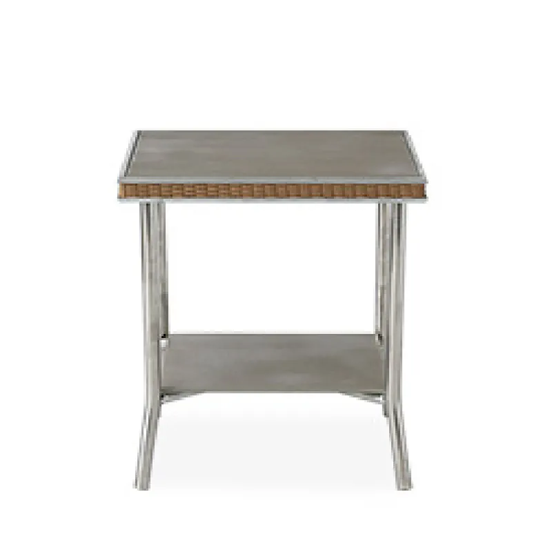 Lloyd Flanders 133343 Visions 20 inch Square End Table with Taupe Glass