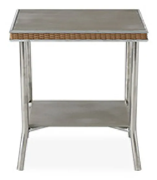 Lloyd Flanders 133343 Visions 20 inch Square End Table with Taupe Glass Lloyd Flanders 133343 Visions 20 inch Square End Table with Taupe Glass