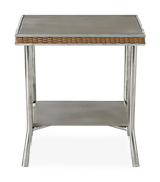 Lloyd Flanders 133343 Visions 20 inch Square End Table with Taupe Glass Lloyd Flanders 133343 Visions 20 inch Square End Table with Taupe Glass