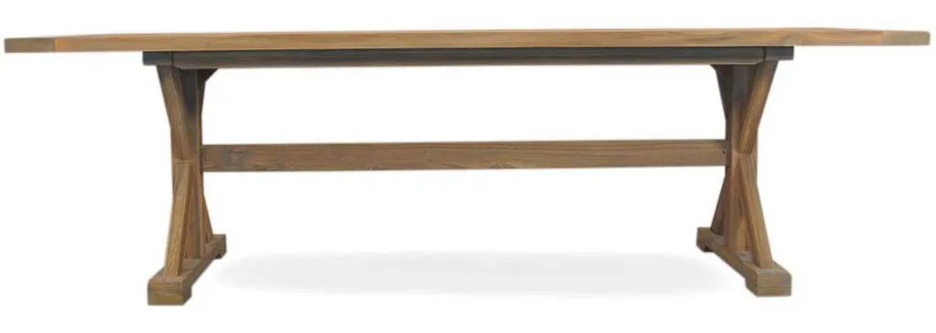 Lloyd Flanders 286100 Teak 99 Inch Rectangular Trestle Base Dining Table Lloyd Flanders 286100 Teak 99 Inch Rectangular Trestle Base Dining Table
