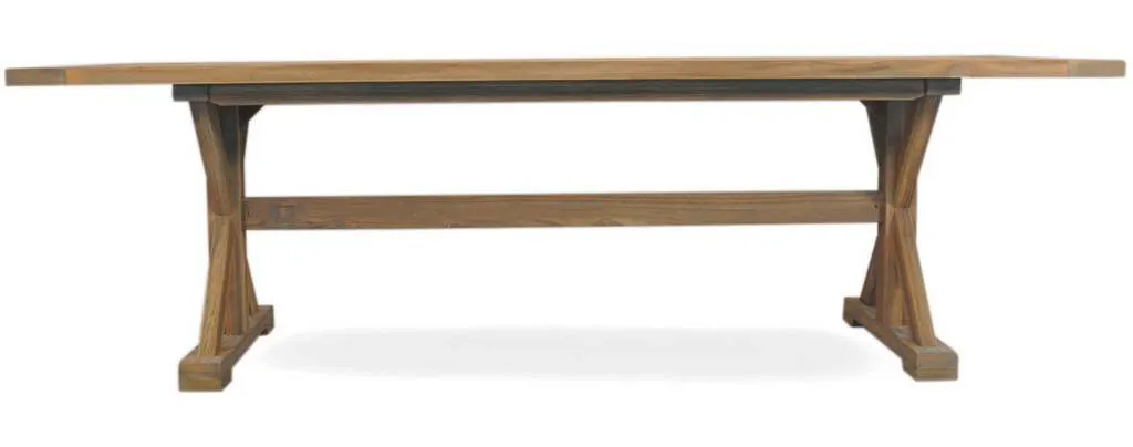 Lloyd Flanders 286100 Teak 99 Inch Rectangular Trestle Base Dining Table Lloyd Flanders 286100 Teak 99 Inch Rectangular Trestle Base Dining Table