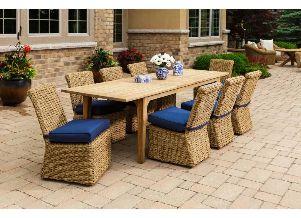 Lloyd Flanders 286584 Teak 86 110 Inch Double Butterfly Leaf Umbrella Table Lloyd Flanders 286584 Teak 86 110 Inch Double Butterfly Leaf Umbrella Table