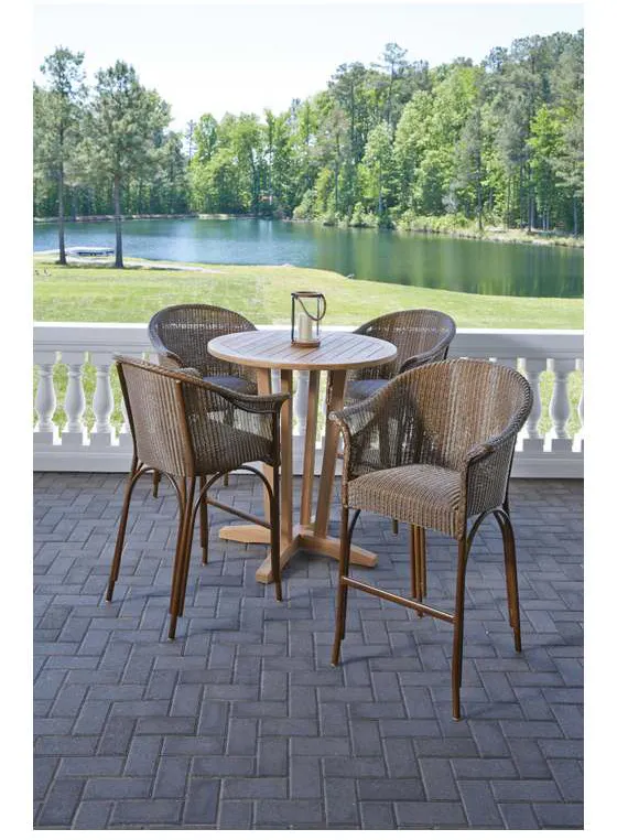 Lloyd Flanders 286340 Teak 30 Inch Round Bar Table Lloyd Flanders 286340 Teak 30 Inch Round Bar Table