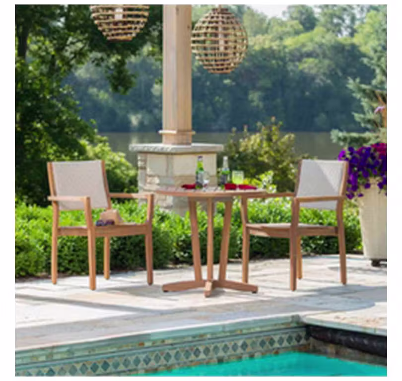 Lloyd Flanders 286136 Teak 30 Inch Round Bistro Table Lloyd Flanders 286136 Teak 30 Inch Round Bistro Table