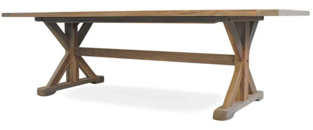 Lloyd Flanders 286100 Teak 99 Inch Rectangular Trestle Base Dining Table Lloyd Flanders 286100 Teak 99 Inch Rectangular Trestle Base Dining Table