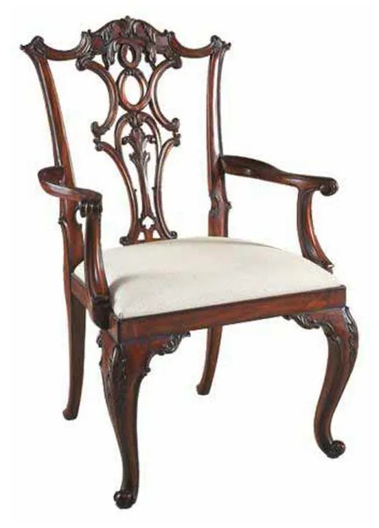 Maitland Smith 8104-41 Cabriole Arm Chair Maitland Smith 8104-41 Cabriole Arm Chair